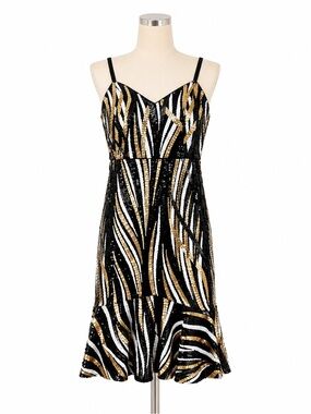 Guess Dress, gold, white, black